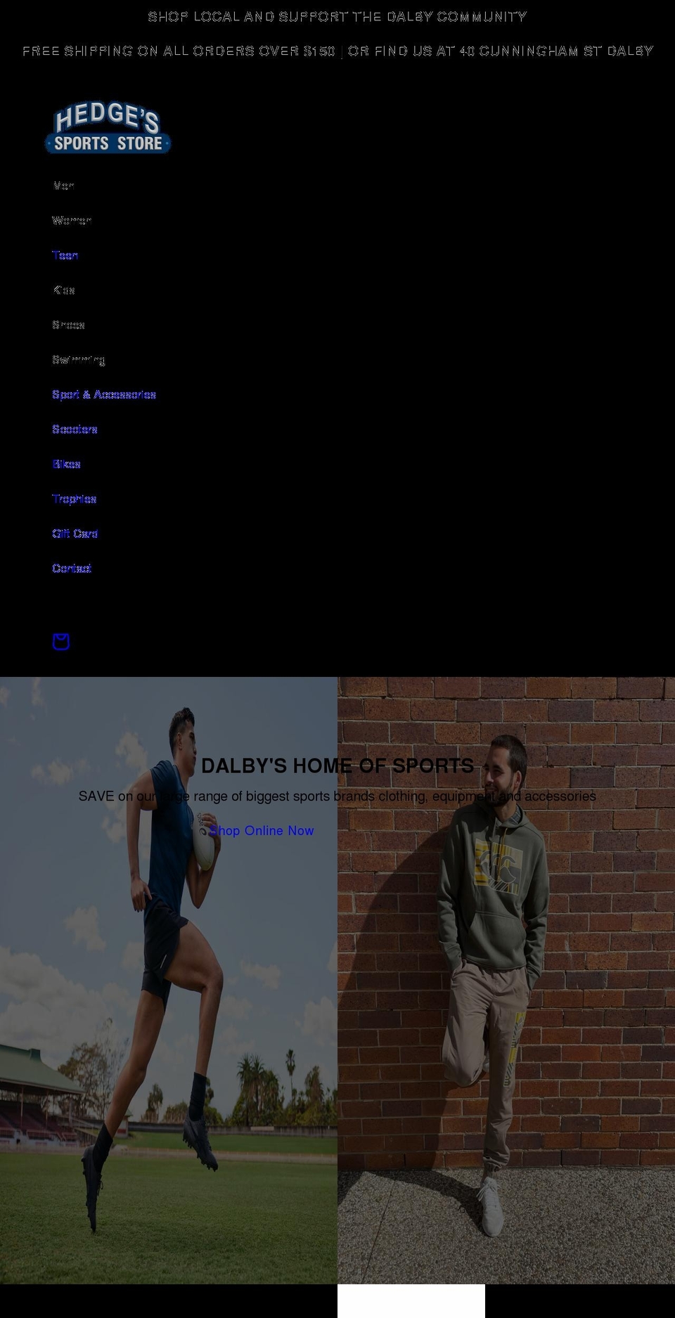 hedgessports.com.au shopify website screenshot