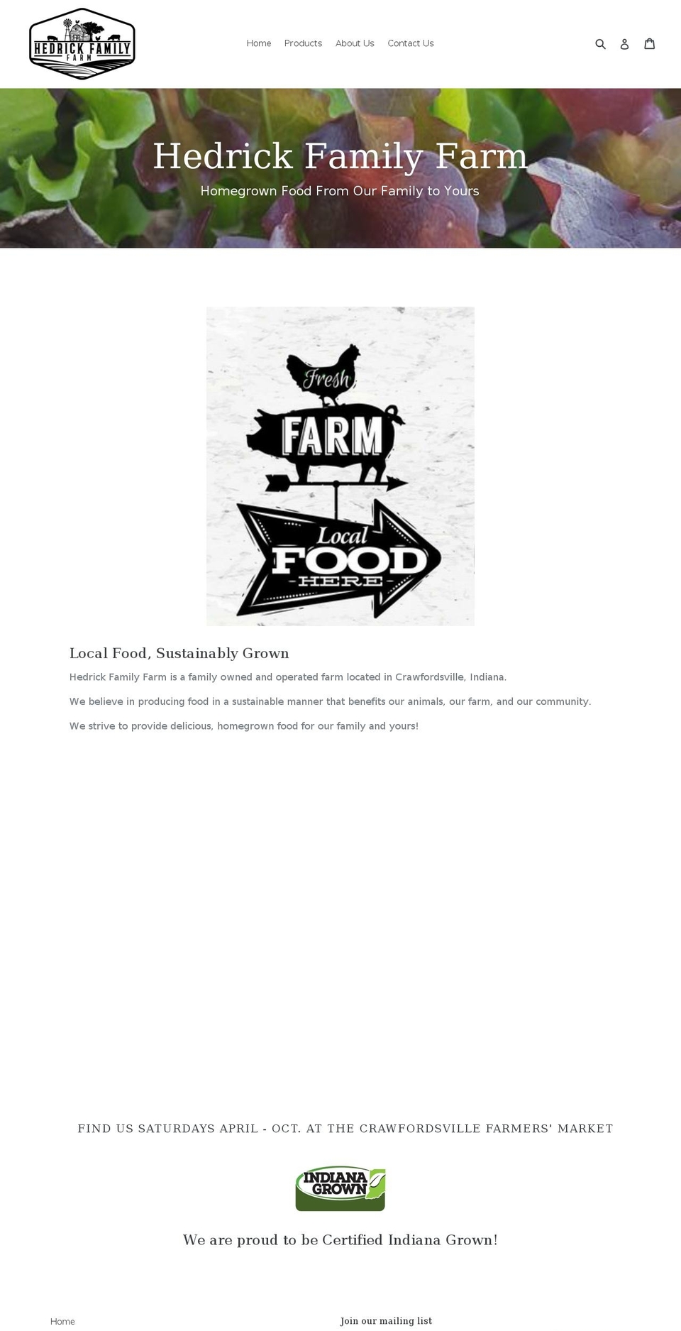 hedrickfamilyfarm.com shopify website screenshot