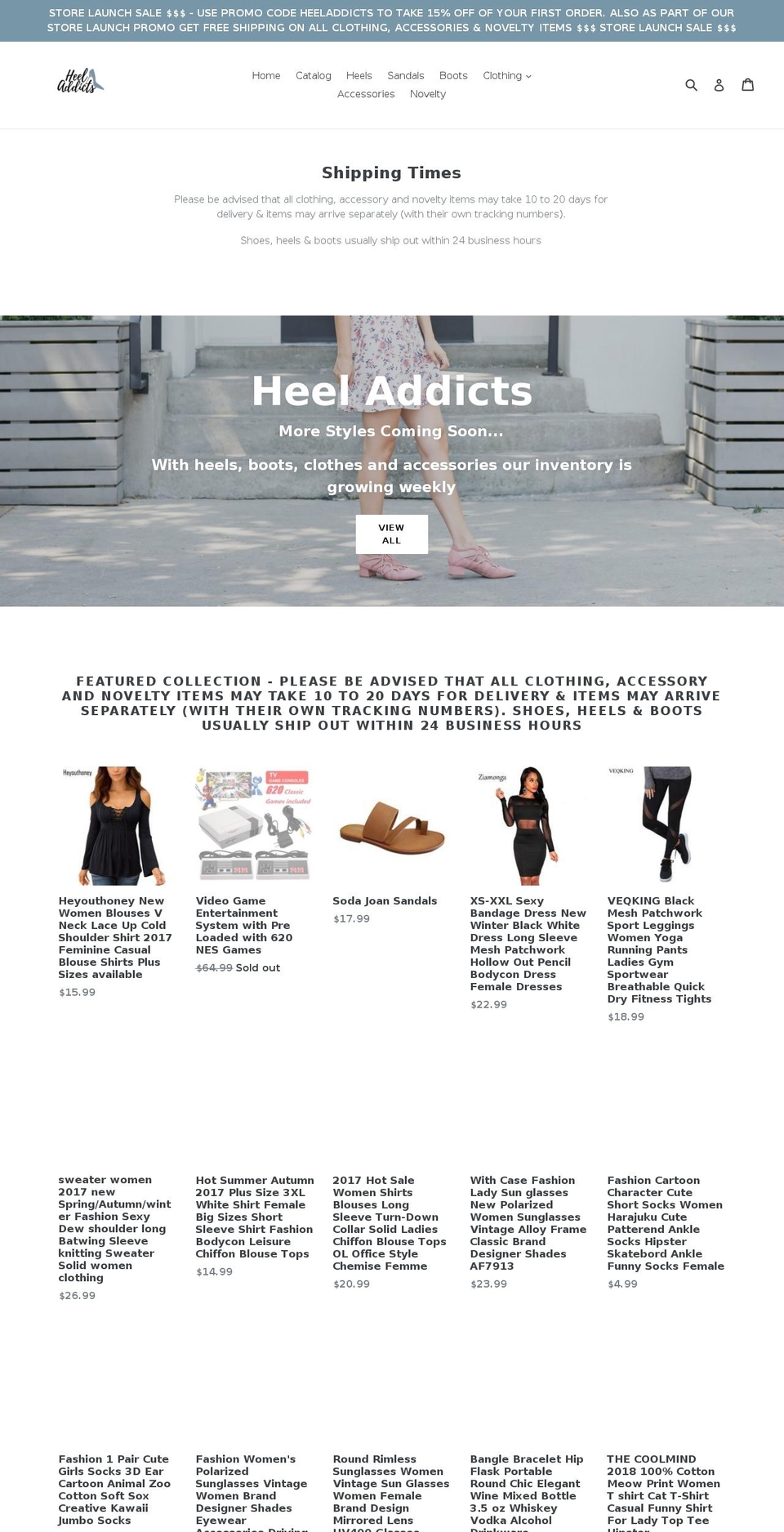 heeladdicts.com — Shopify storefront screenshot