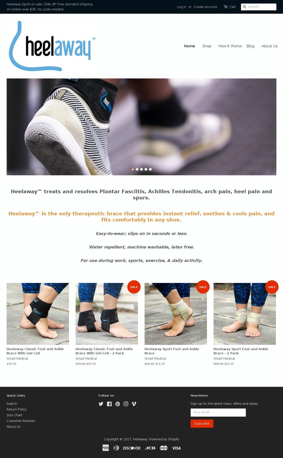 heelaway.com shopify website screenshot
