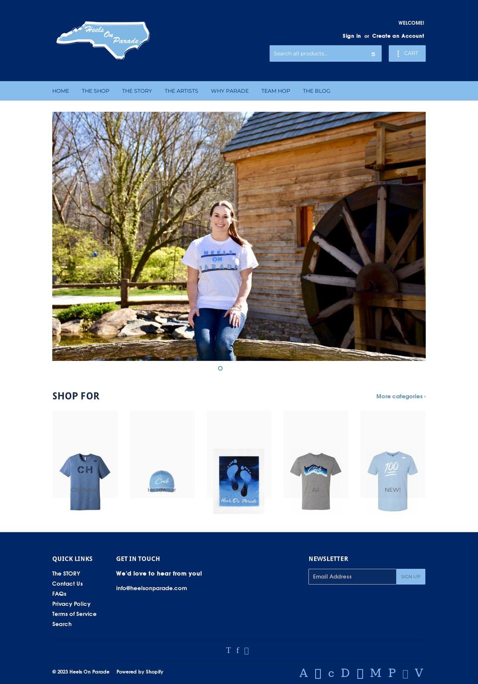 heels-on-parade.com — Shopify storefront screenshot