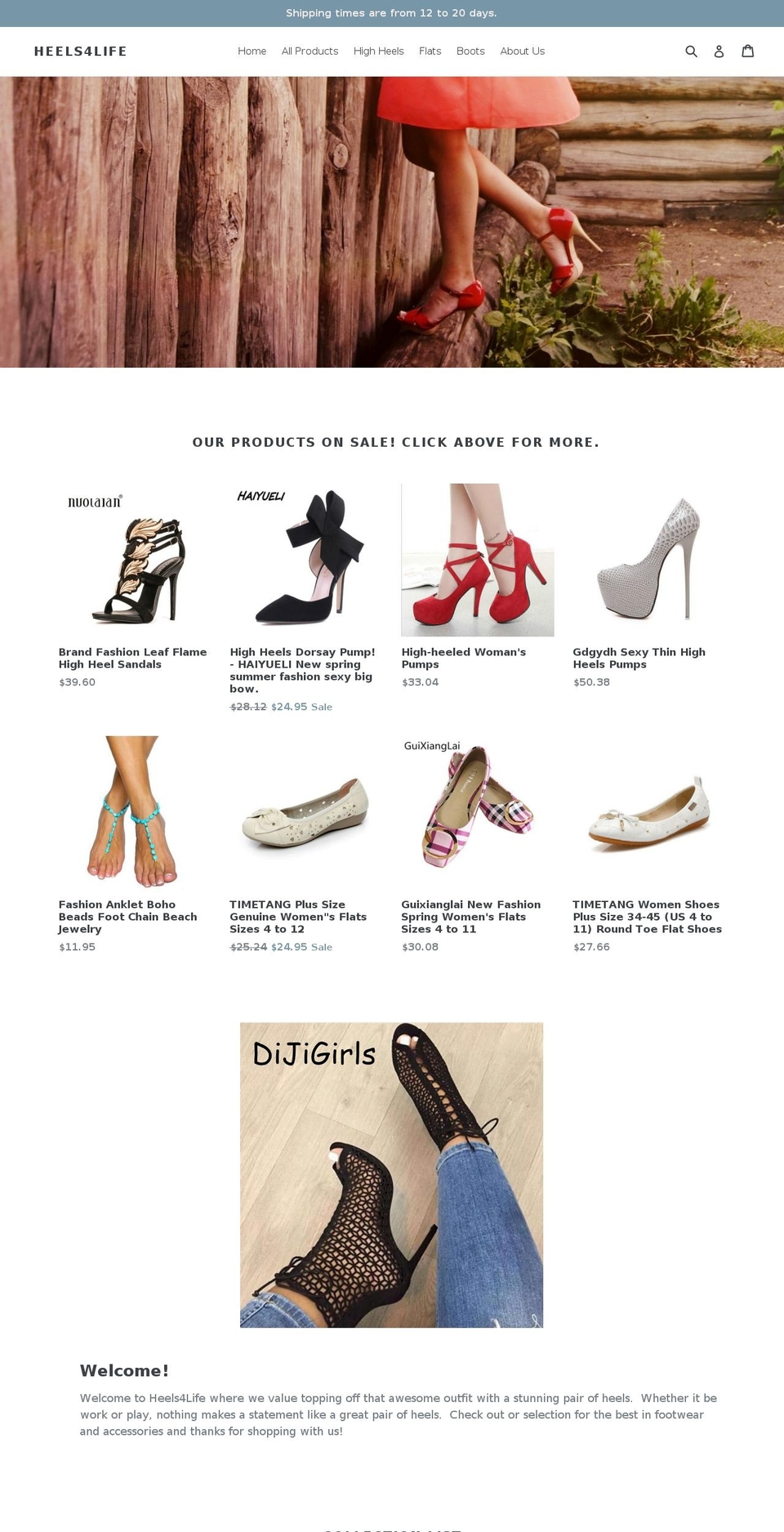 heels4life.com — Shopify storefront screenshot