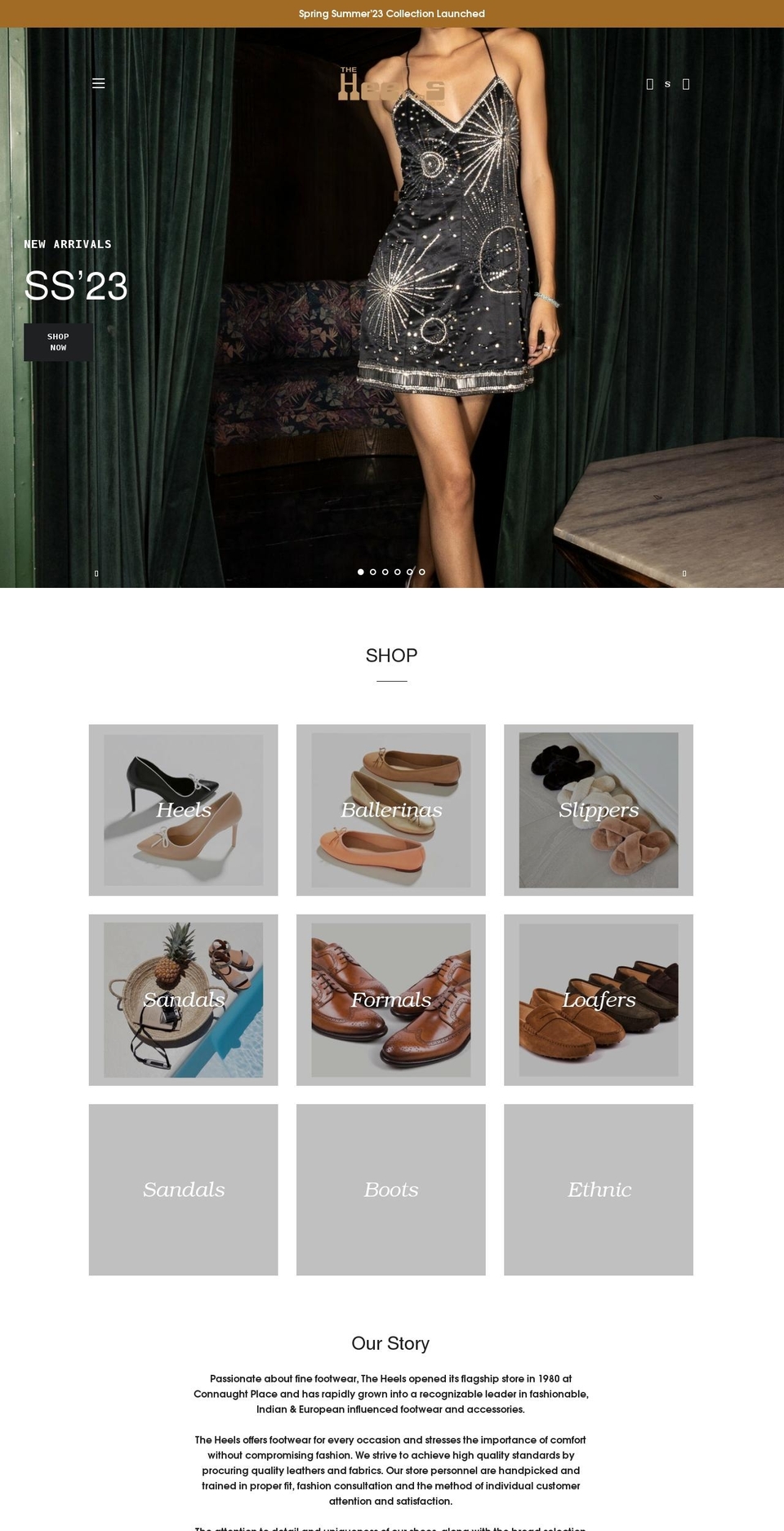 heelsindia.com shopify website screenshot