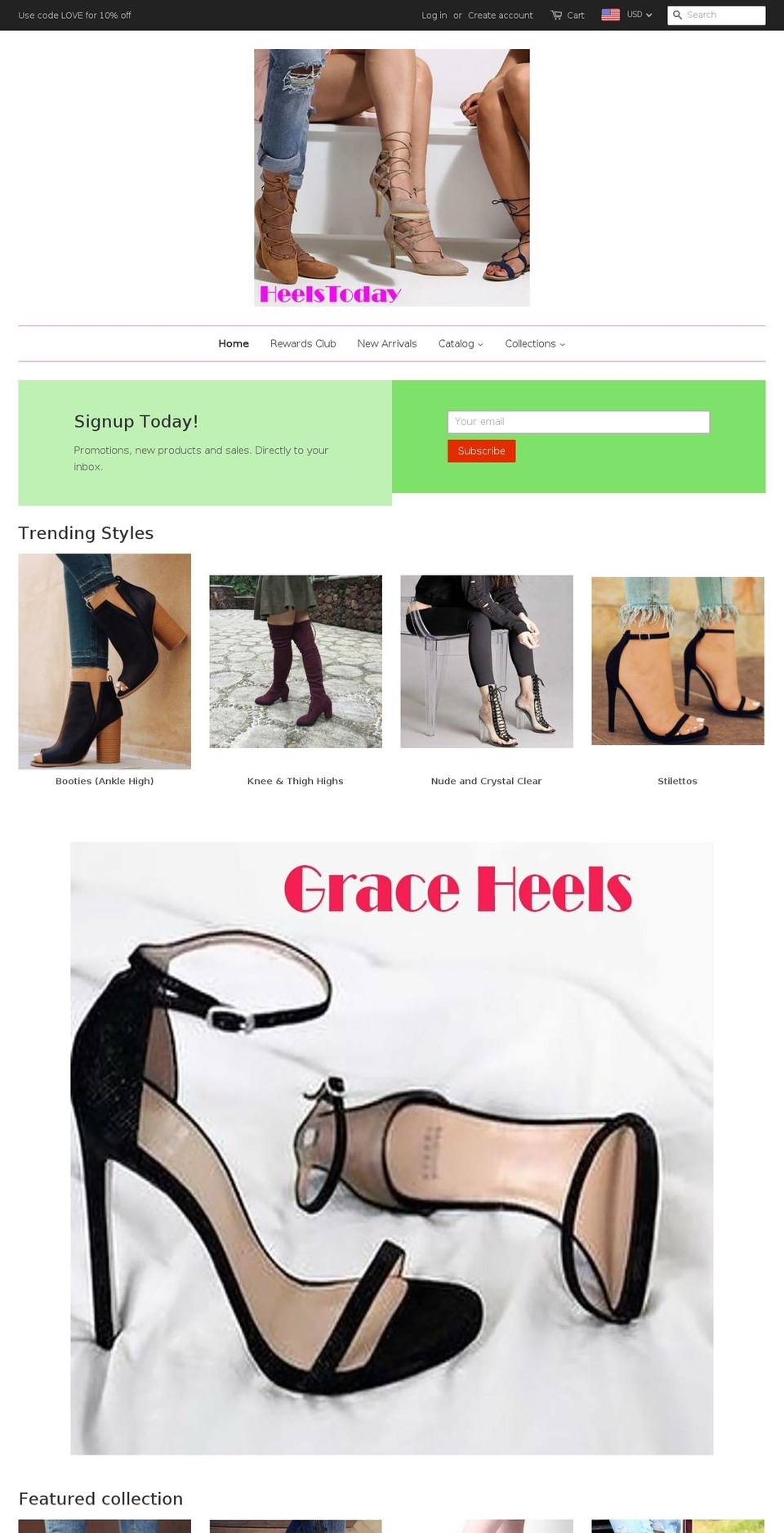 heelstoday.com — Shopify storefront screenshot