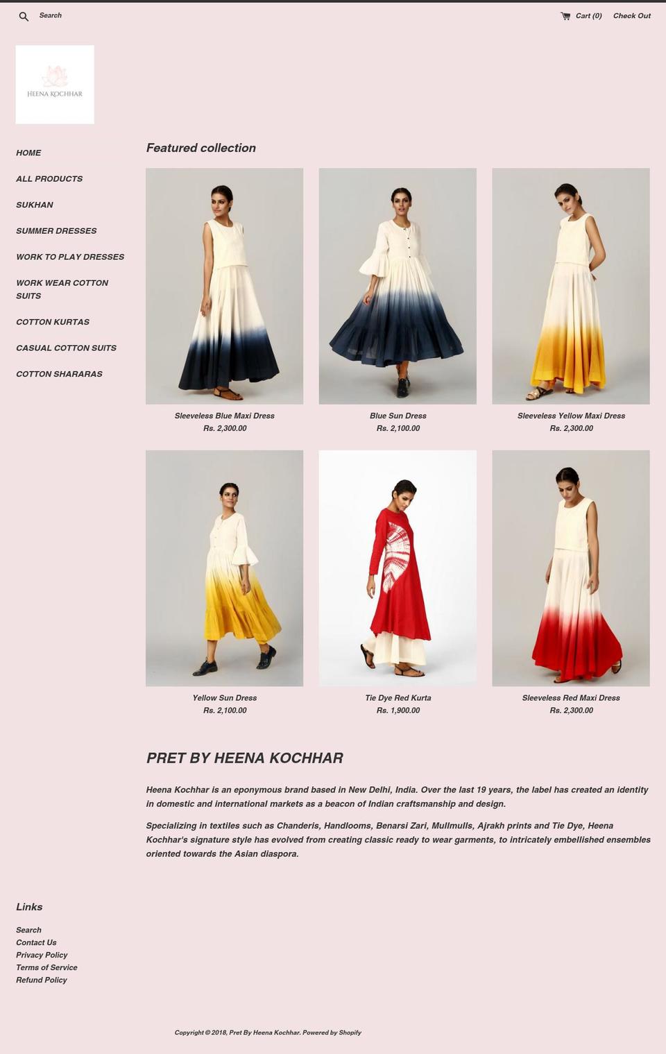 heenakochhar.com — Shopify storefront screenshot
