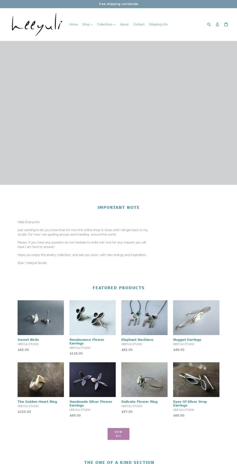 heeyulistudio.com shopify website screenshot