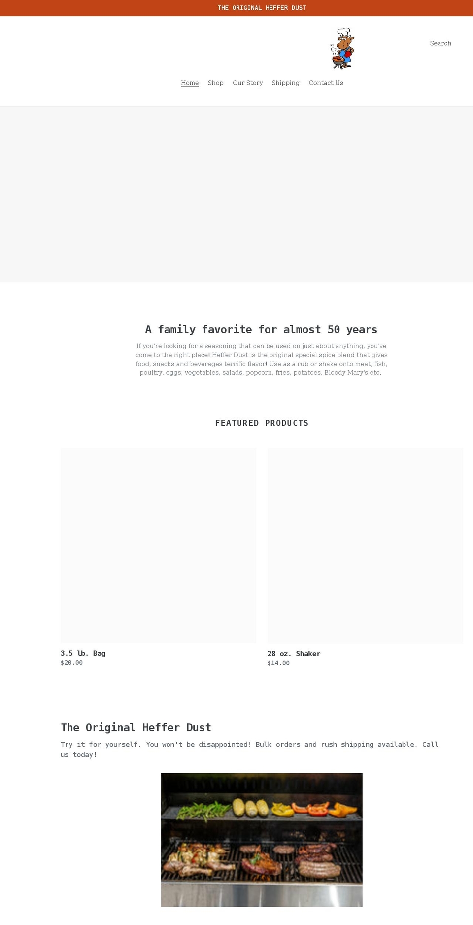 hefferdust.com shopify website screenshot