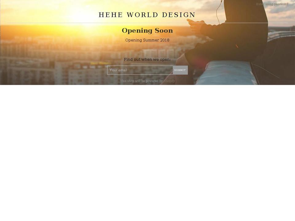 heheworlddesign.com — Shopify storefront screenshot