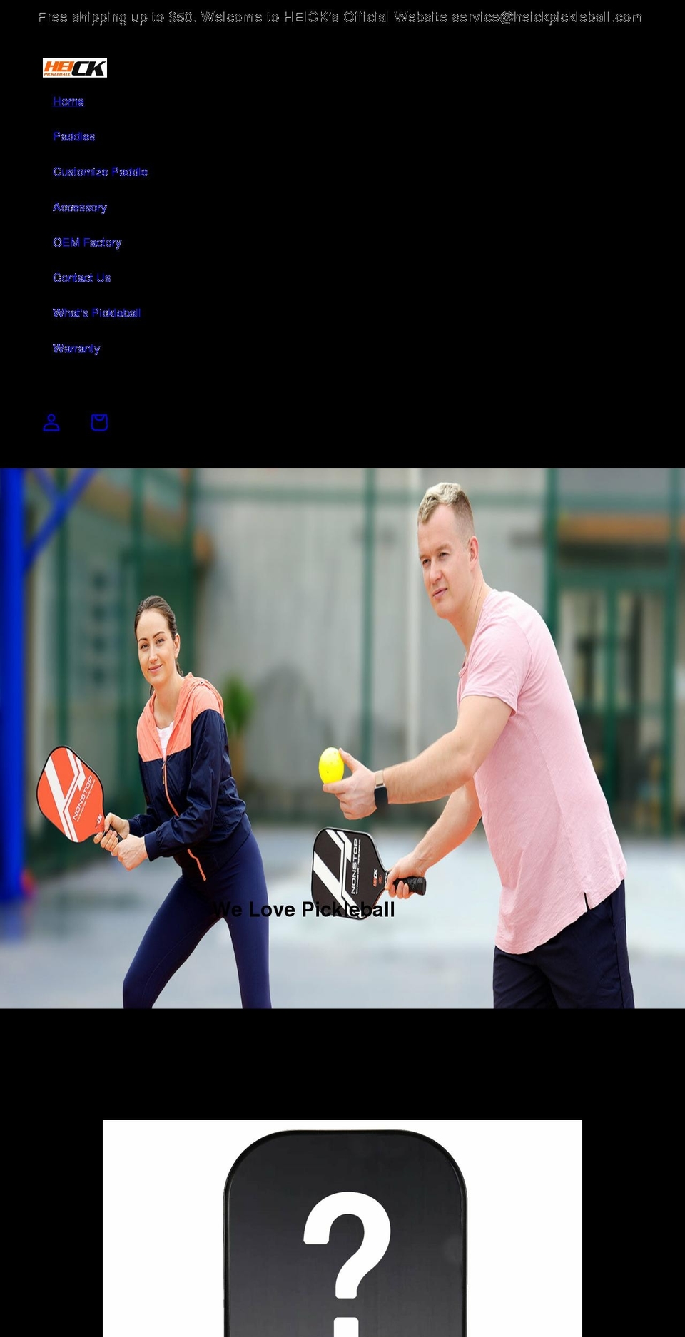 heickpickleball.com shopify website screenshot