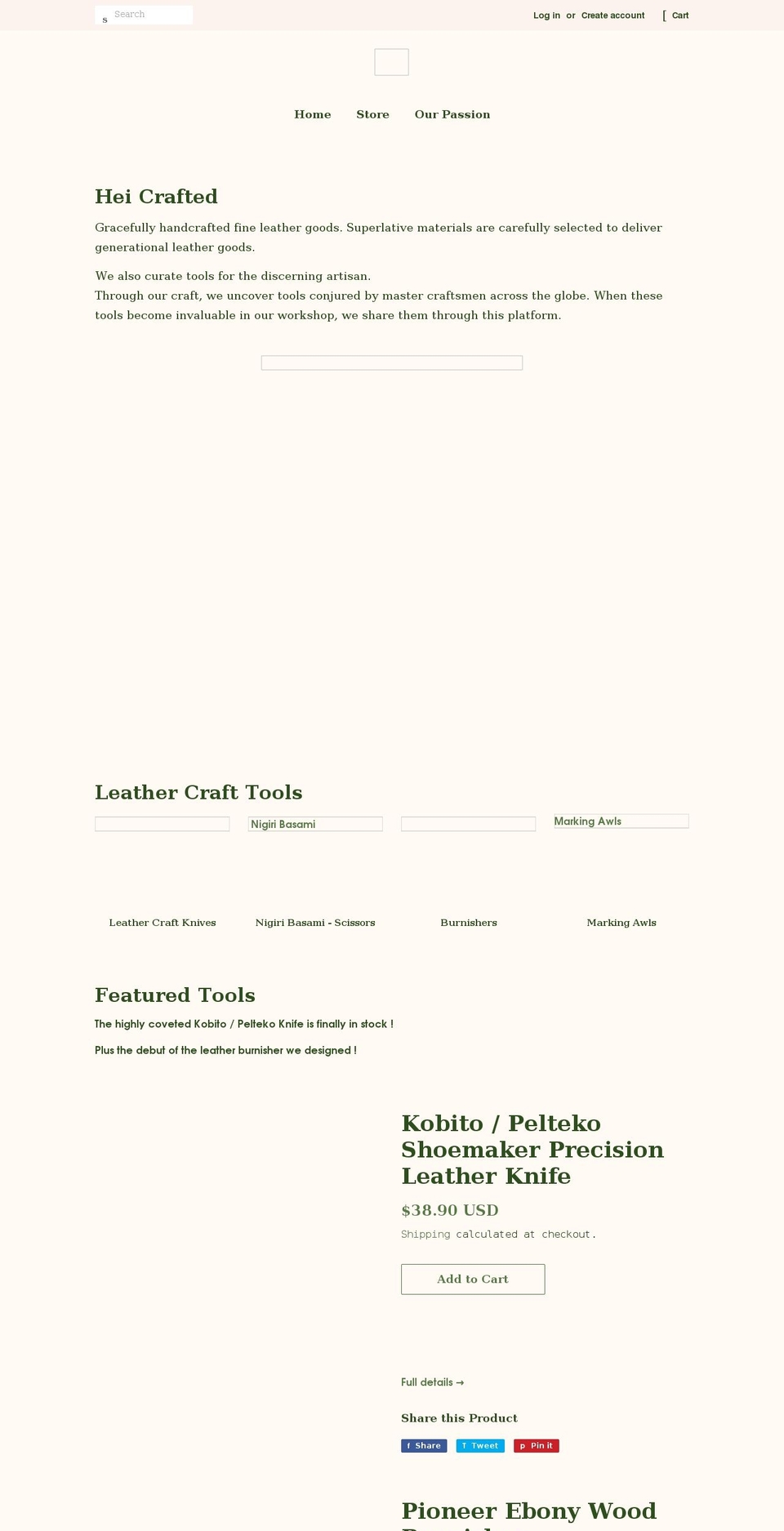 heicrafted.com shopify website screenshot