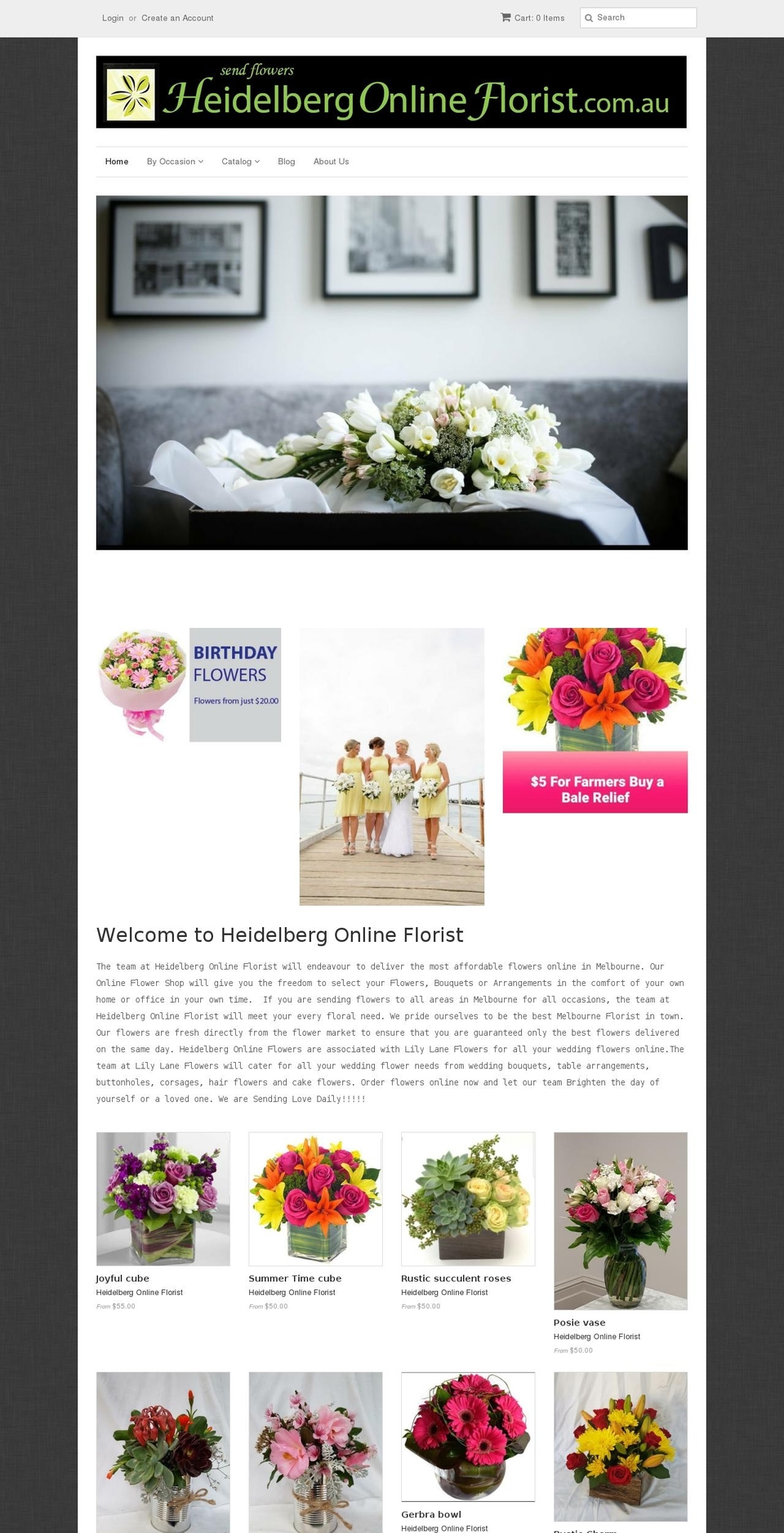 heidelbergonlineflorist.com.au shopify website screenshot