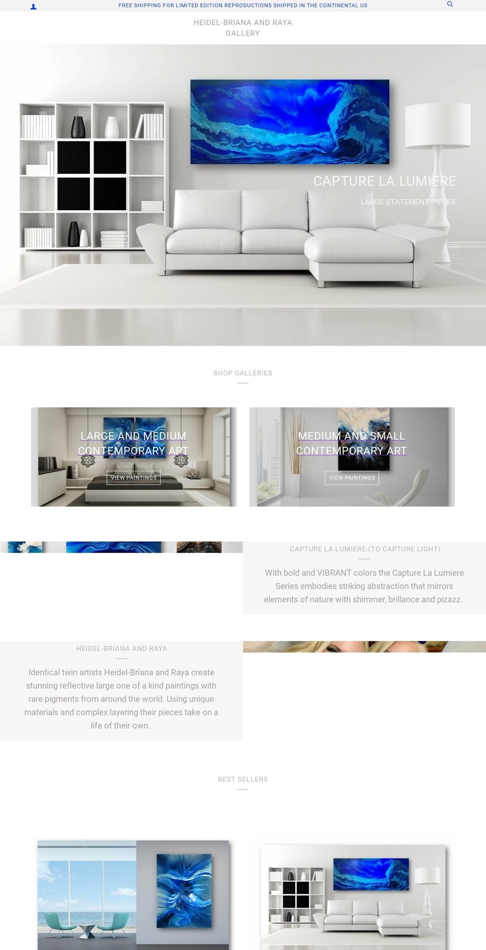 heidelbrianarayagallery.com — Shopify storefront screenshot