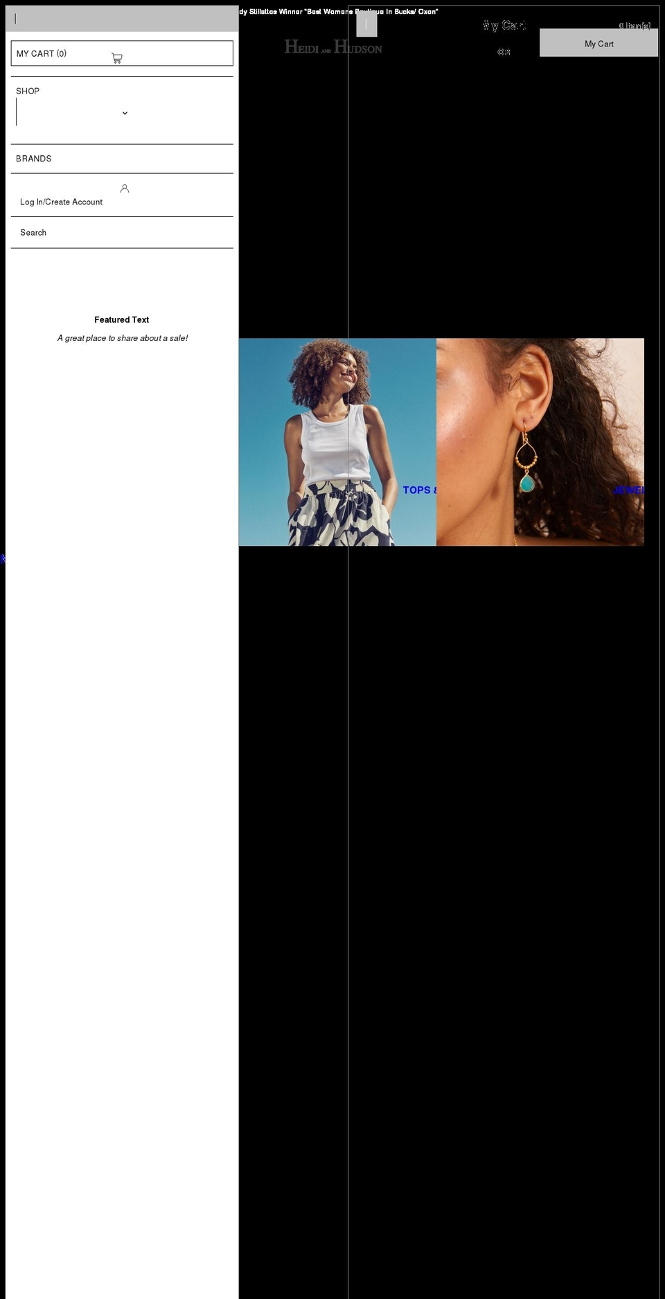 heidiandhudson.co.uk shopify website screenshot