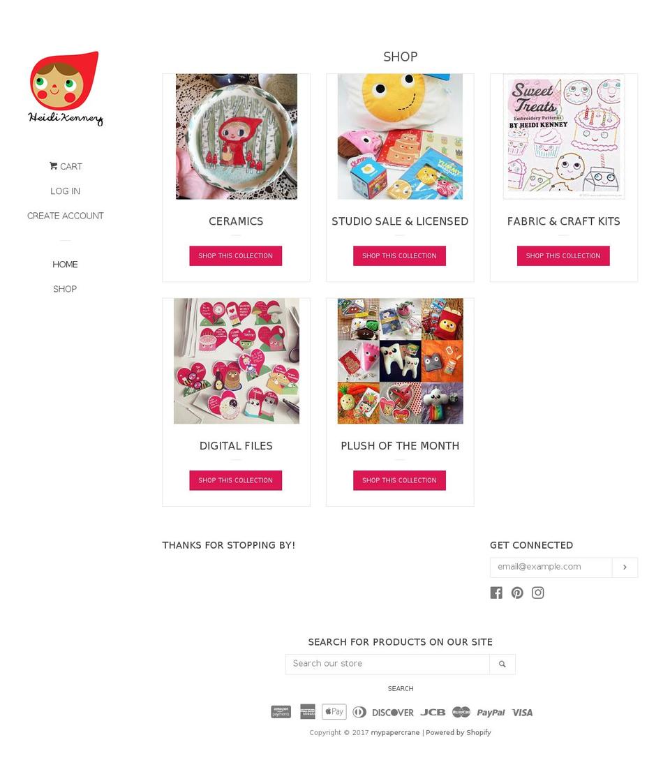 heidikenney.com shopify website screenshot