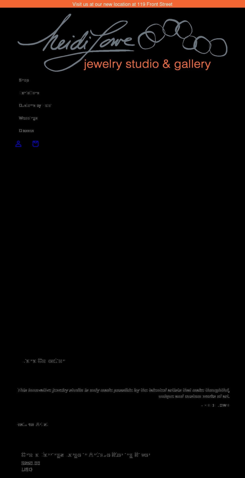 heidilowegallery.com shopify website screenshot