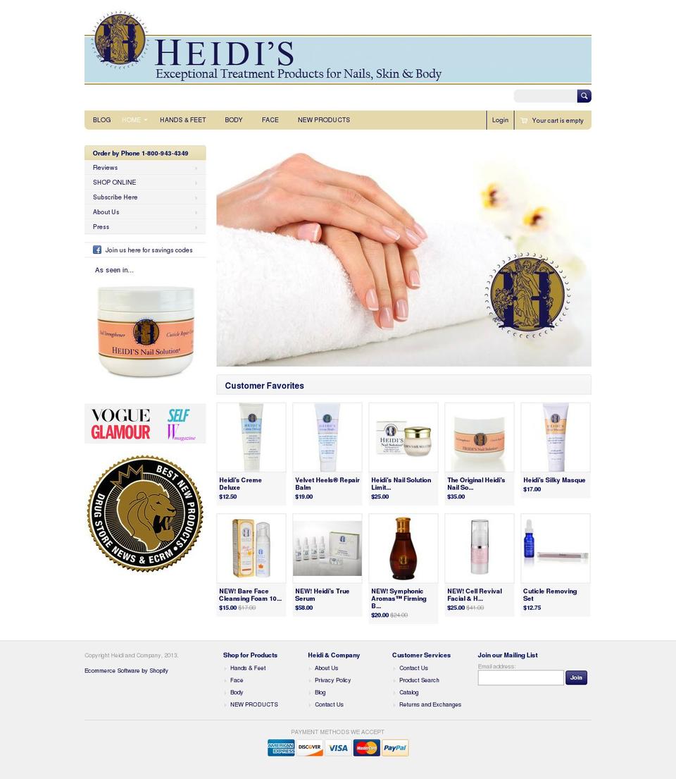 heidinails.com shopify website screenshot