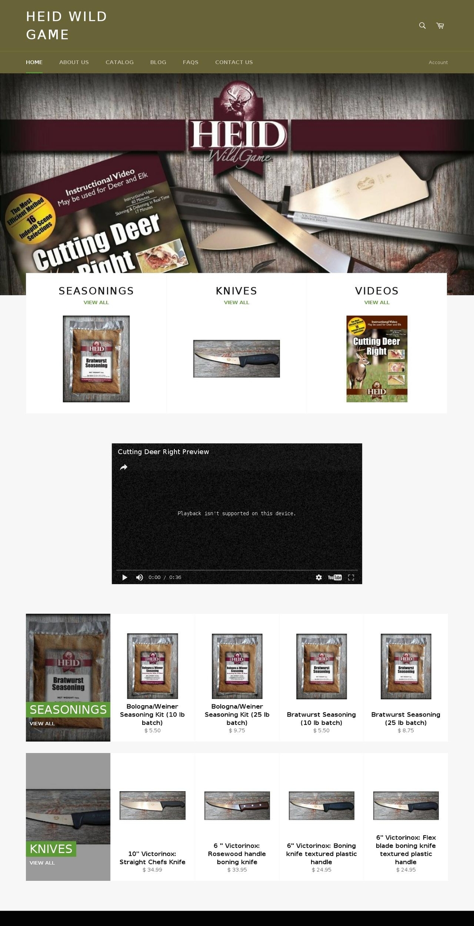 heidwildgame.com shopify website screenshot