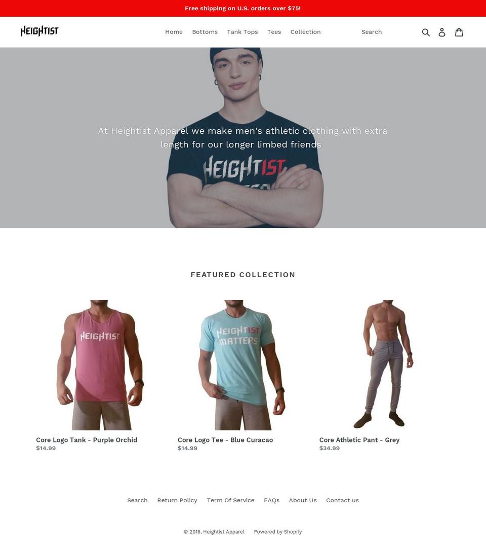 heightistapparel.com — Shopify storefront screenshot