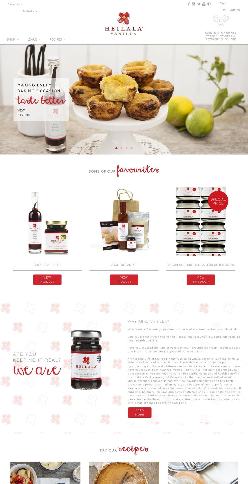 heilalavanilla.com.au shopify website screenshot