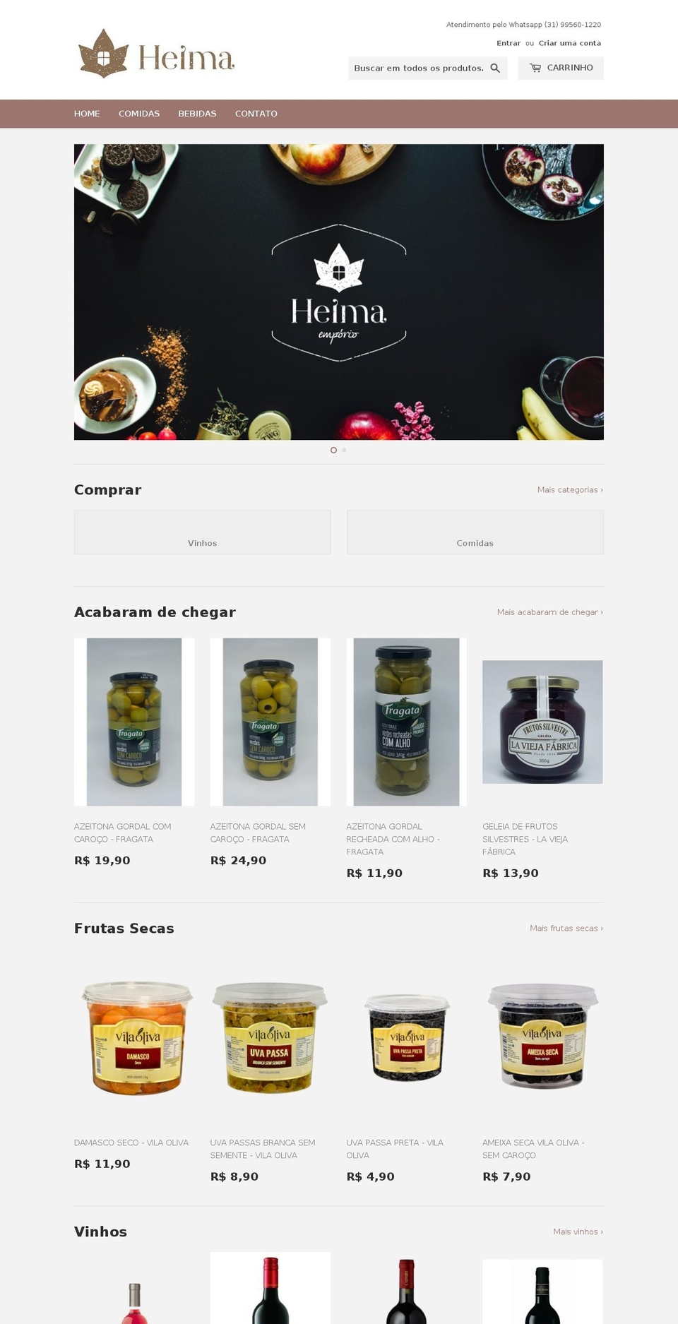 heima.com.br shopify website screenshot