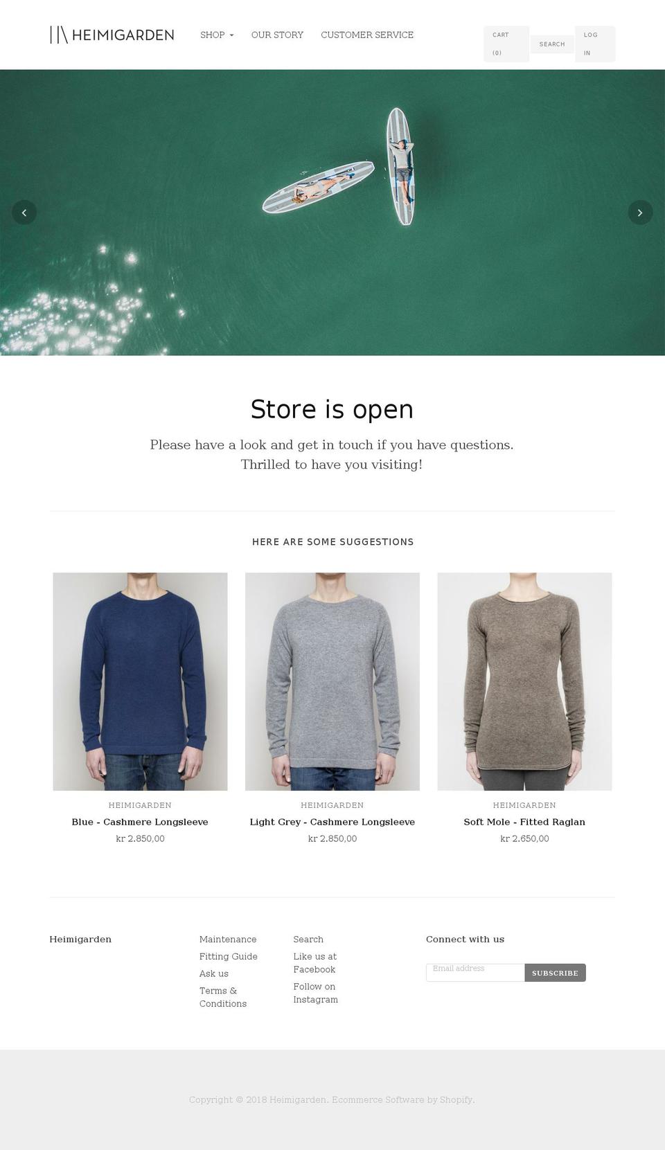 Nouveau Shopify theme site example heimigarden.com