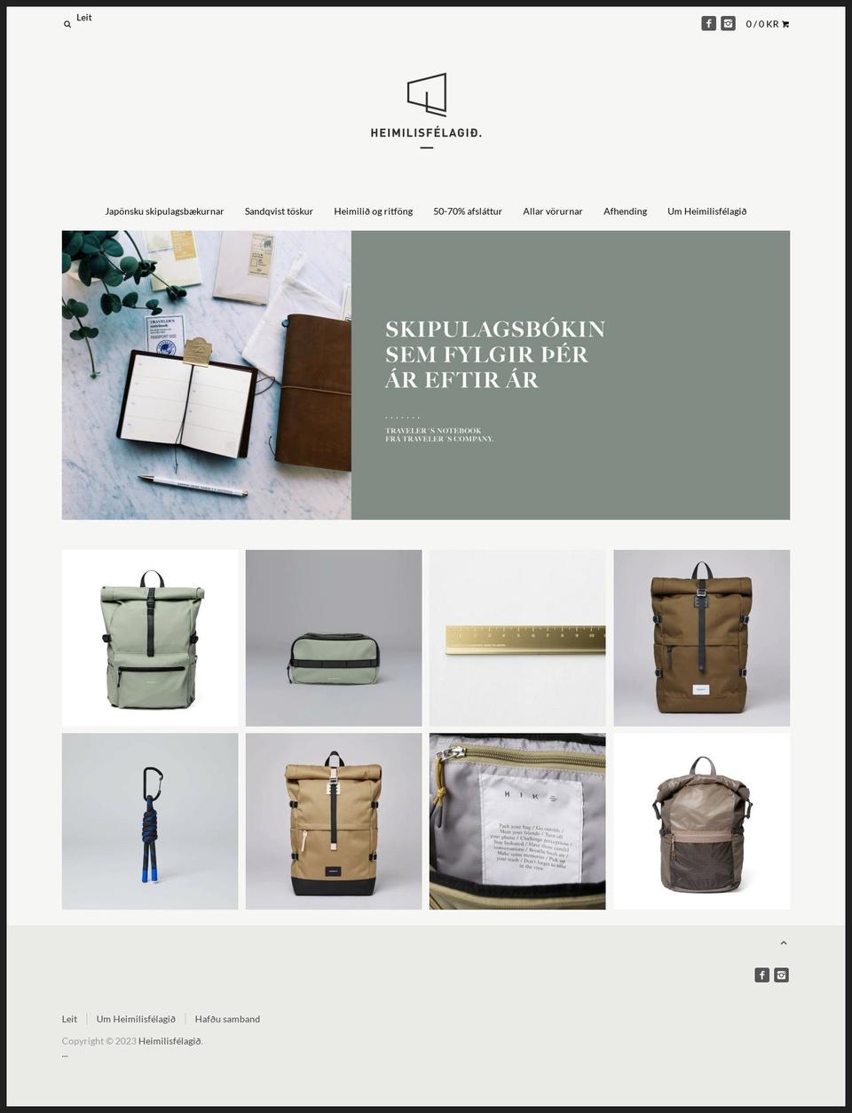 heimilisfelagid.is shopify website screenshot