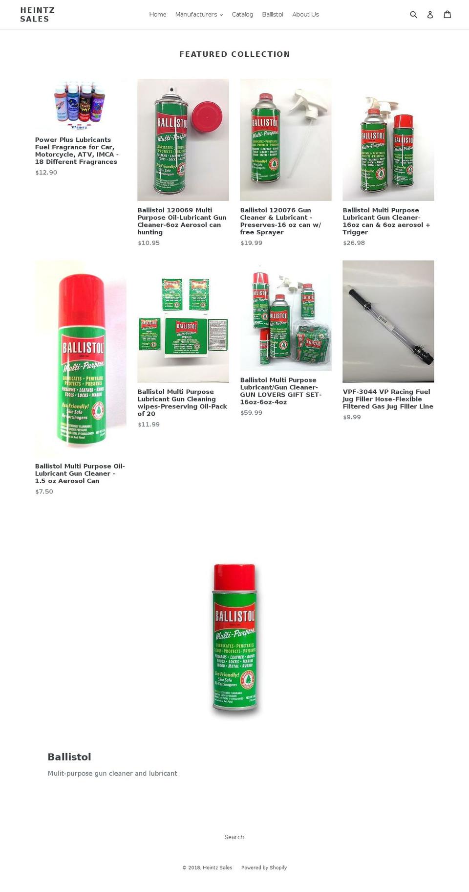 heintzsales.com — Shopify storefront screenshot