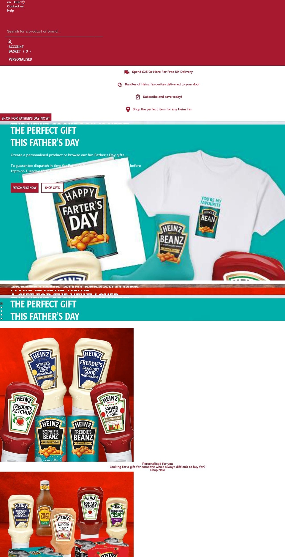 heinztohome.co.uk shopify website screenshot