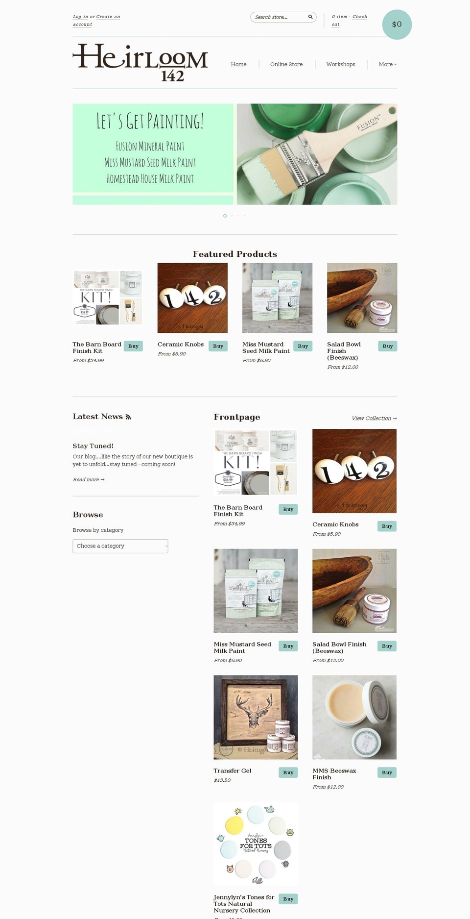 heirloom142.com shopify website screenshot