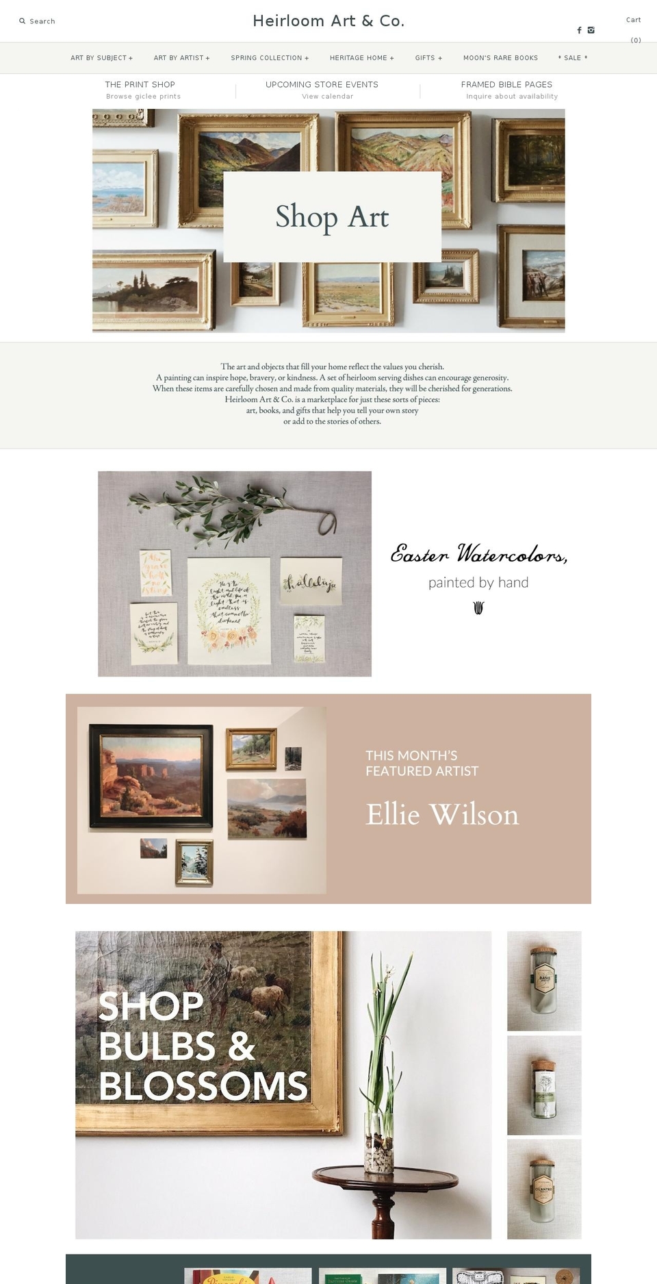 heirloomartco.com shopify website screenshot