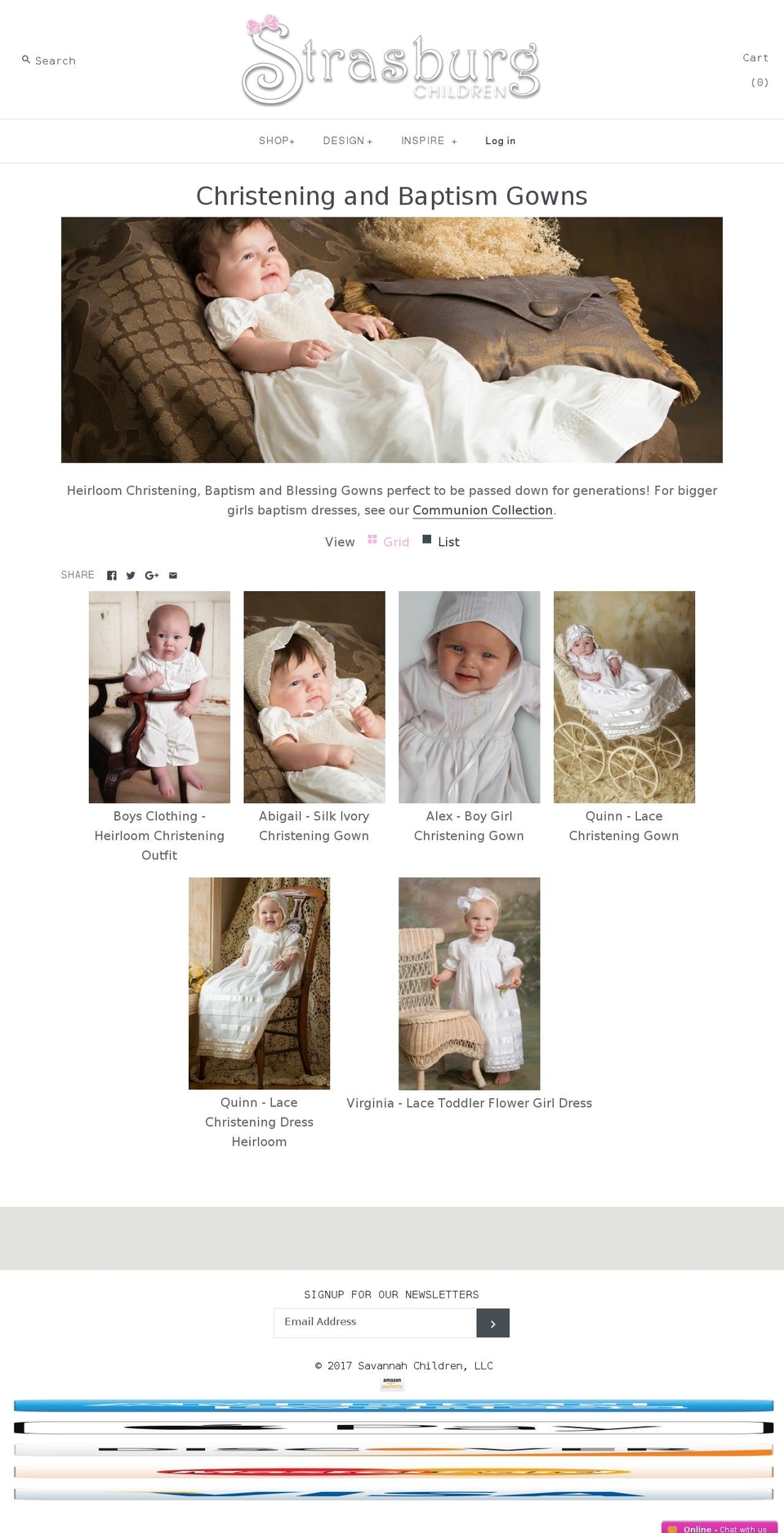 heirloombaptismgowns.com shopify website screenshot
