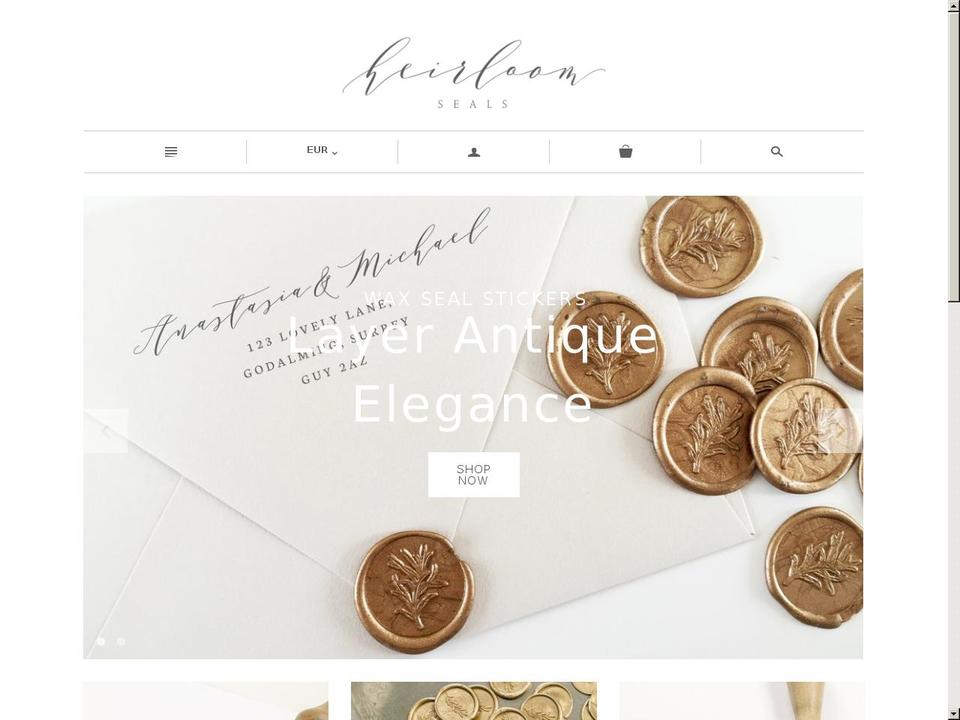 heirloomseals.com shopify website screenshot