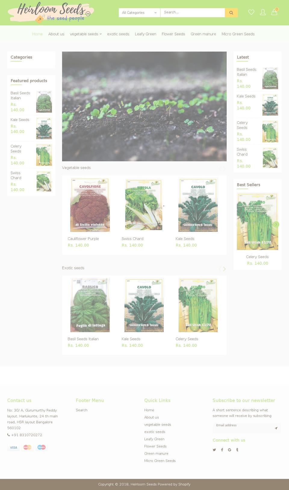 organic Shopify theme site example heirloomseeds.in