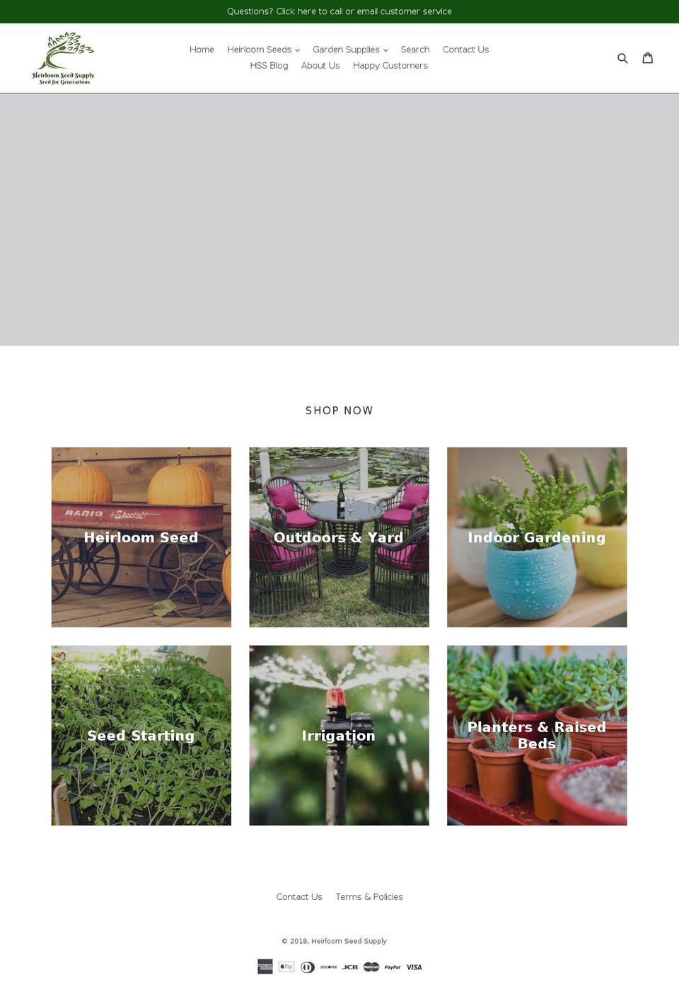 heirloomseedsupply.com — Shopify storefront screenshot