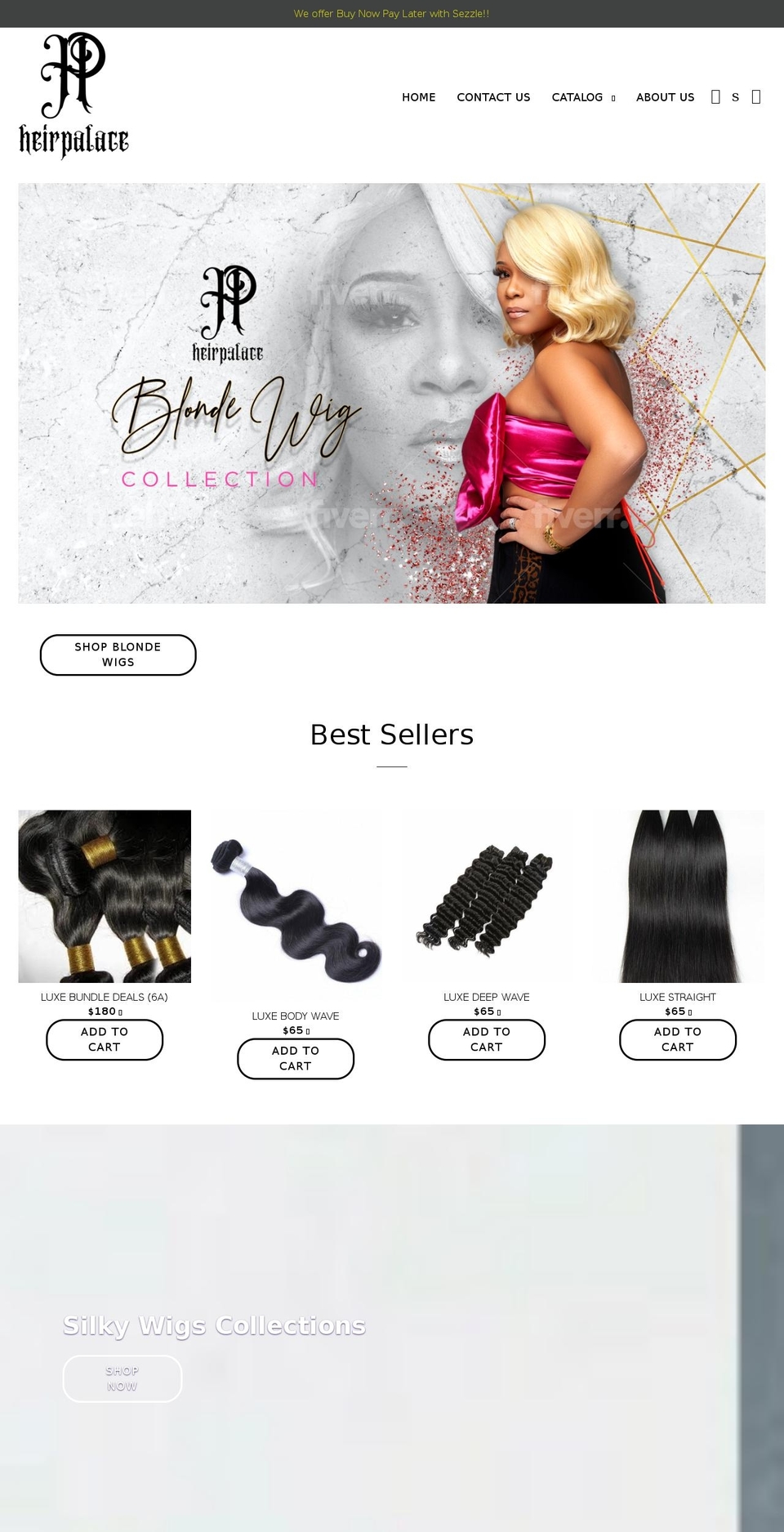 heirpalacellc.com shopify website screenshot