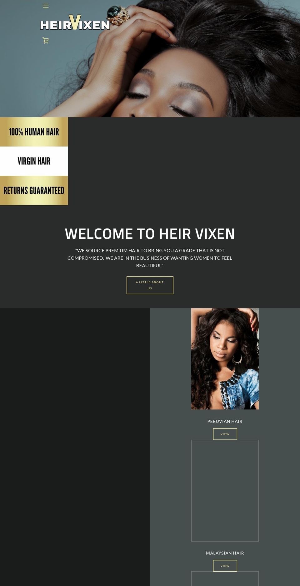 heirvixen.com — Shopify storefront screenshot
