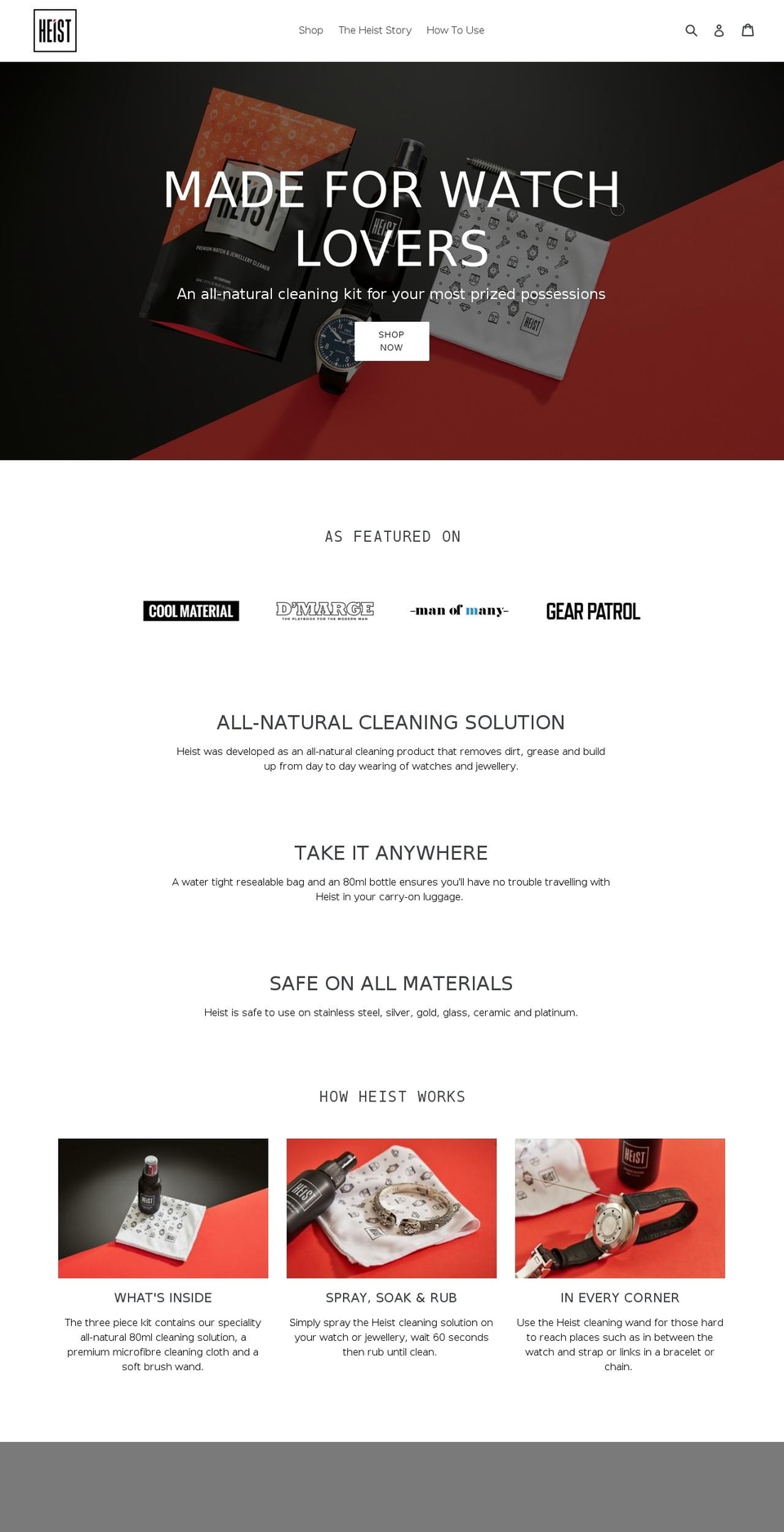 heistclean.com — Shopify storefront screenshot