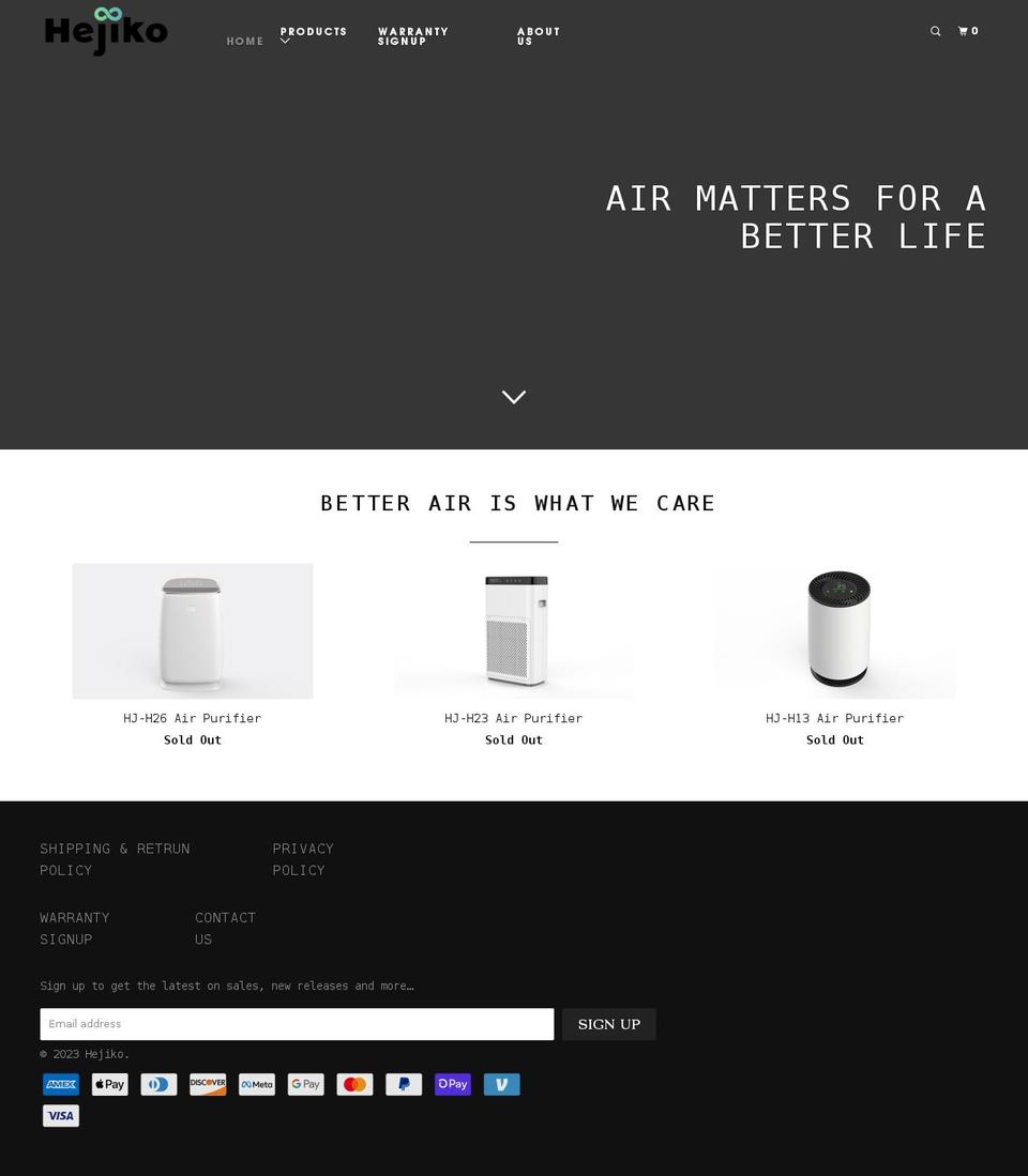hejikohome.com shopify website screenshot