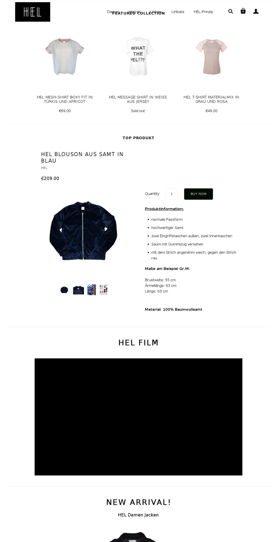 hel-shop.com shopify website screenshot