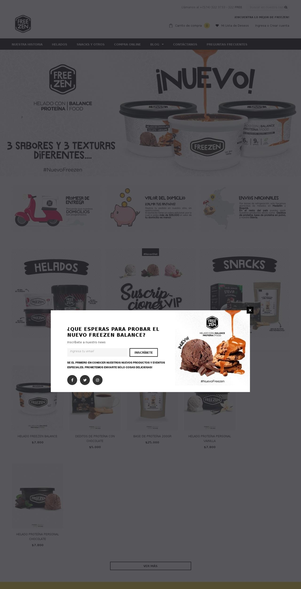 heladodeproteina.com shopify website screenshot