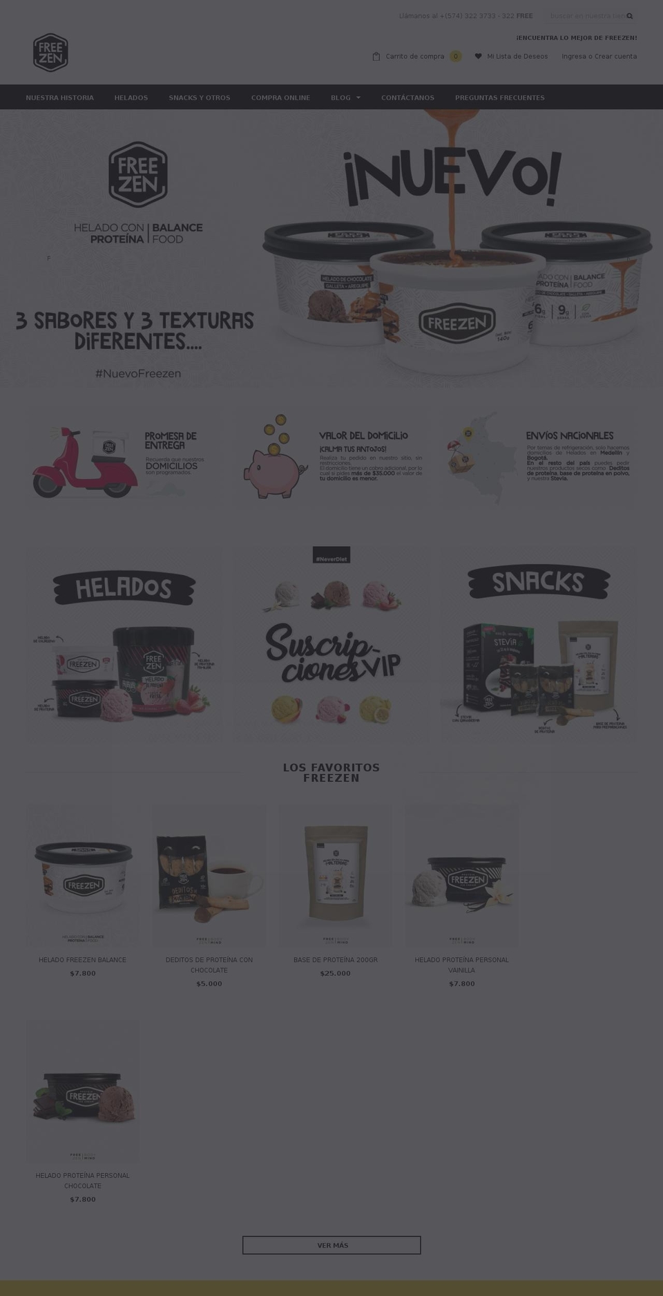 heladoproteina.com shopify website screenshot