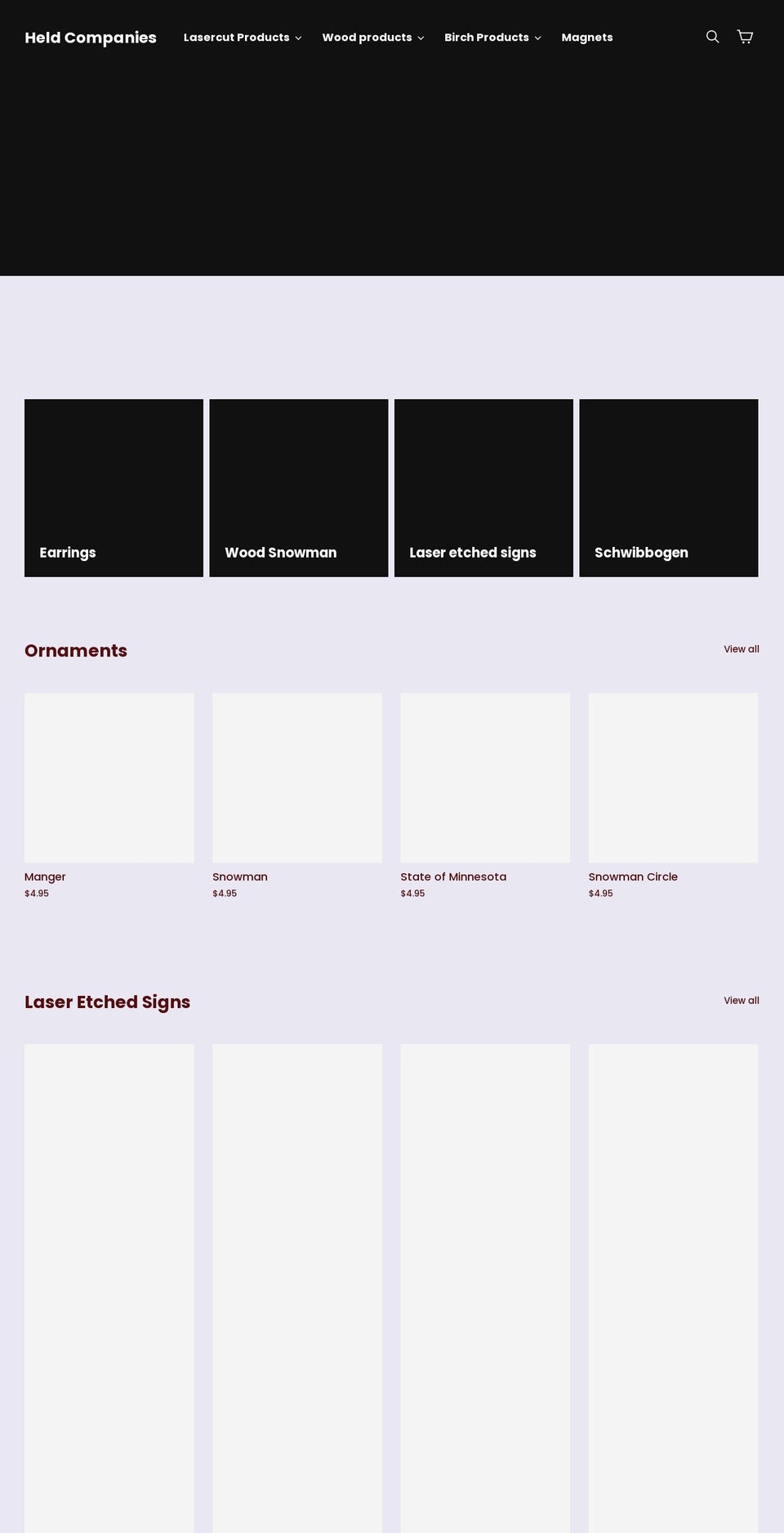 heldinmn.com shopify website screenshot