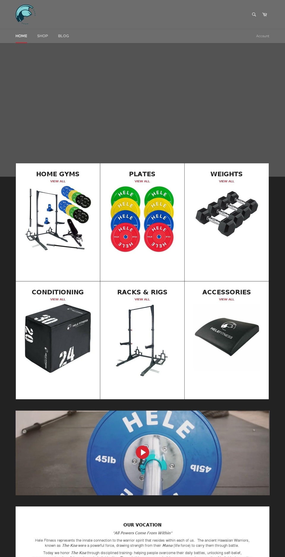 helefitness.com — Shopify storefront screenshot
