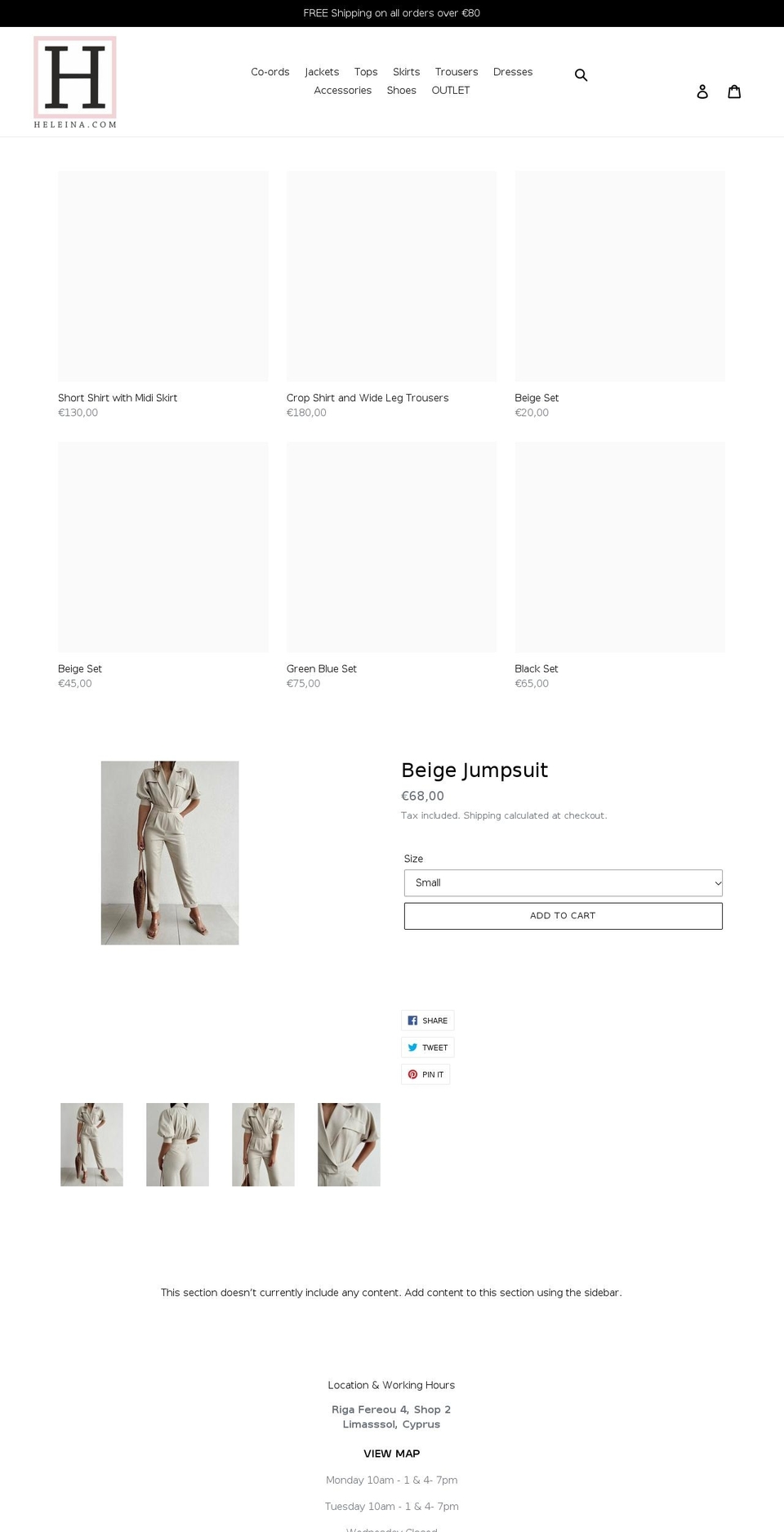 heleina.com shopify website screenshot