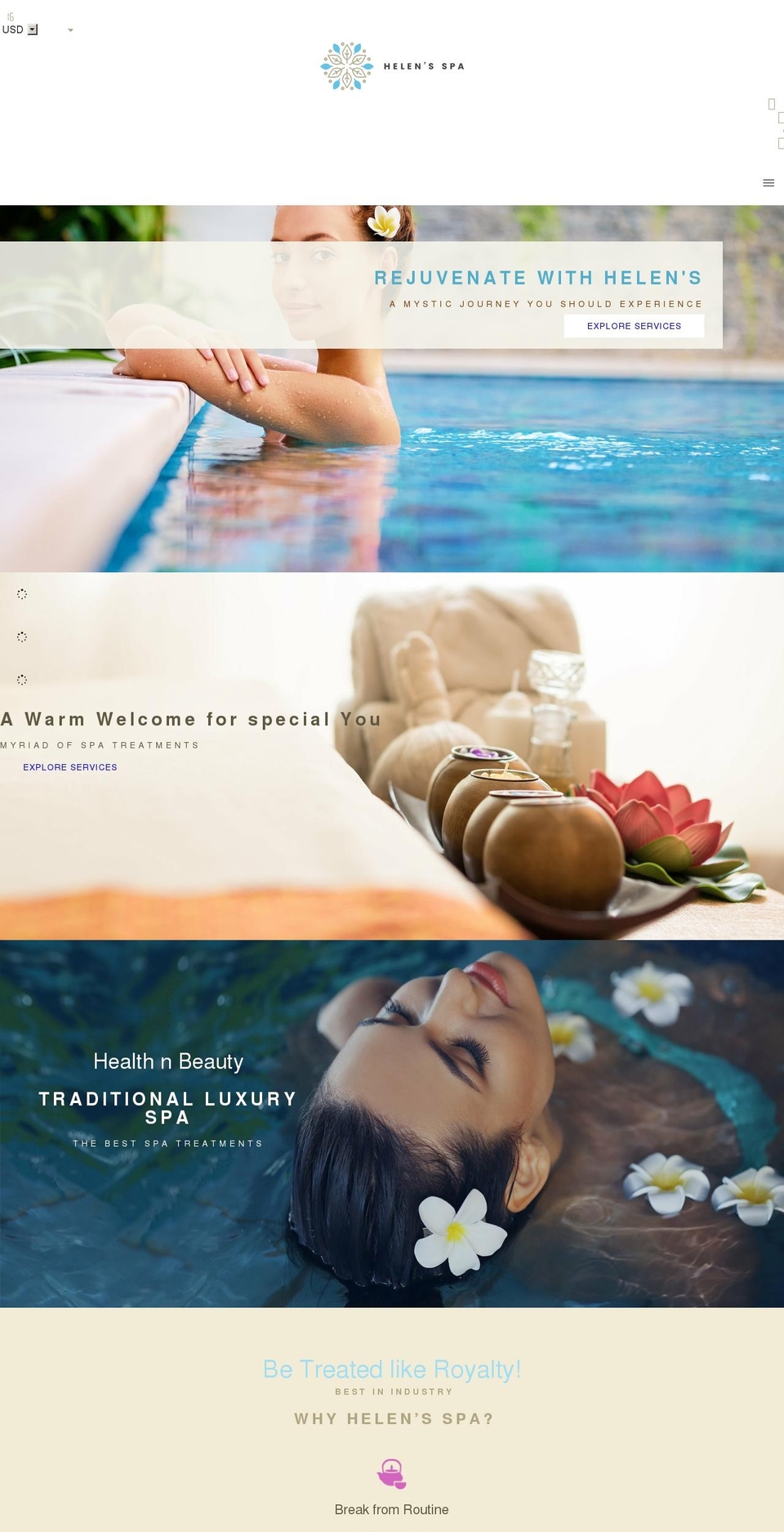 helen-spa.myshopify.com shopify website screenshot
