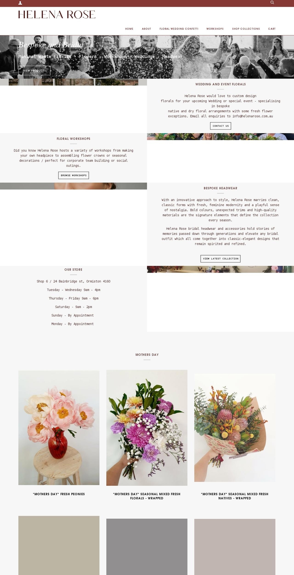 helenarose.com.au shopify website screenshot