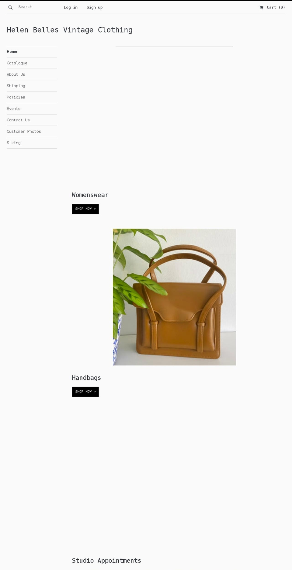 helenbellesvintage.co.uk shopify website screenshot