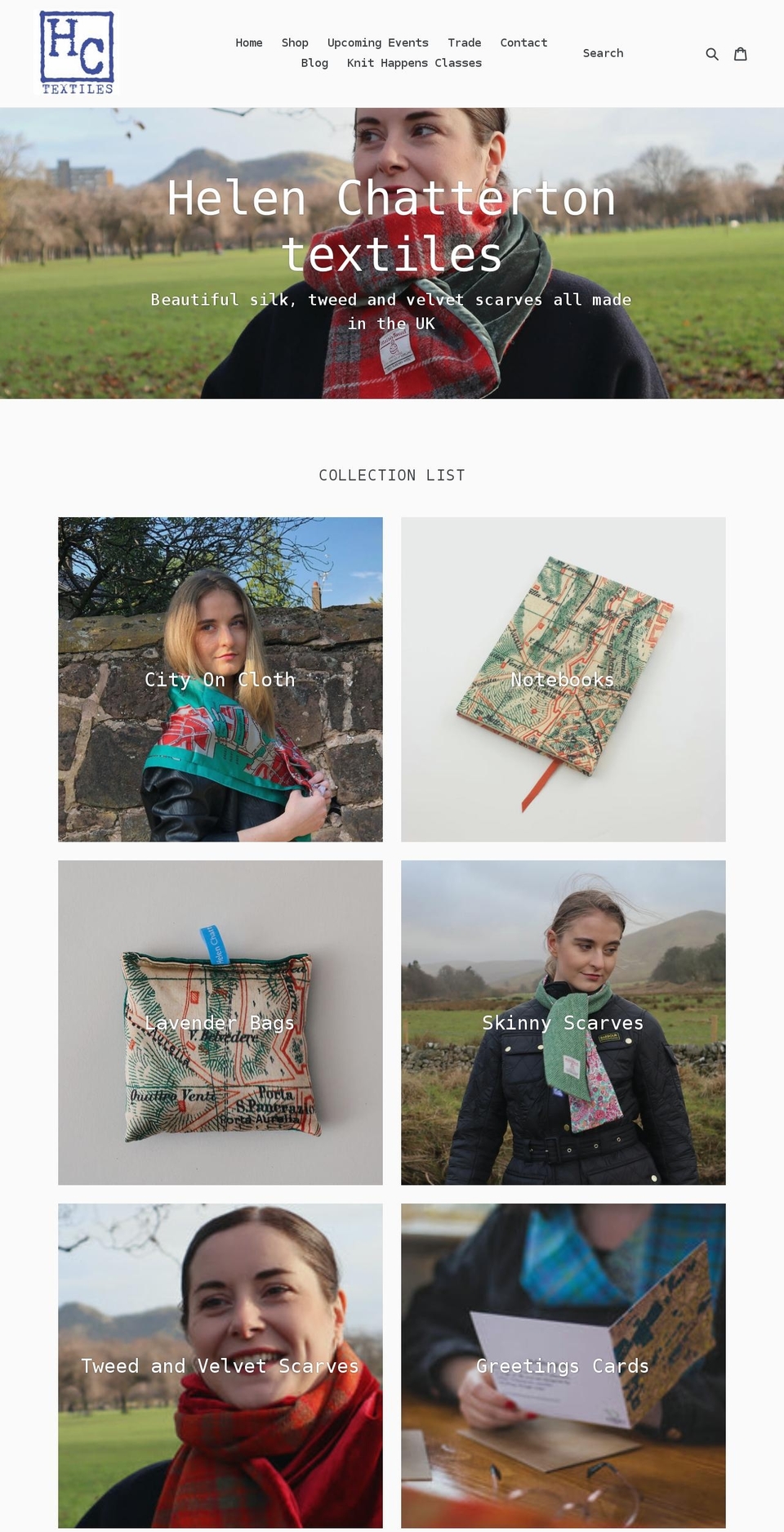 helenchattertontextiles.co.uk shopify website screenshot