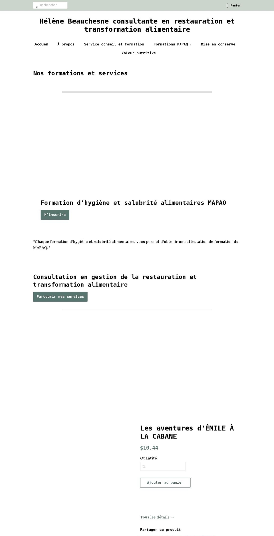 helenebeauchesne.com shopify website screenshot