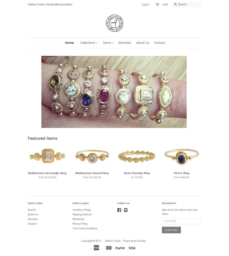 heleneturbe.com shopify website screenshot